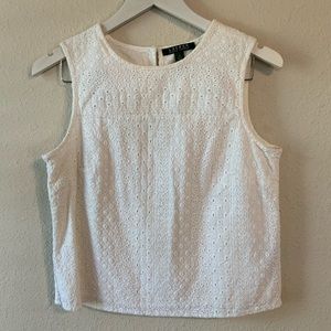 Ralph Lauren white eyelet tank top size XS
